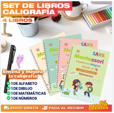 KIT DE CALIGRAFIA SET X4 UNIDADES